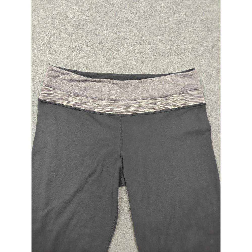 Lululemon Pants Womens 8 Gray Flare Leg Knit Elastic Waist Yoga Athletic - Picture 2 of 10